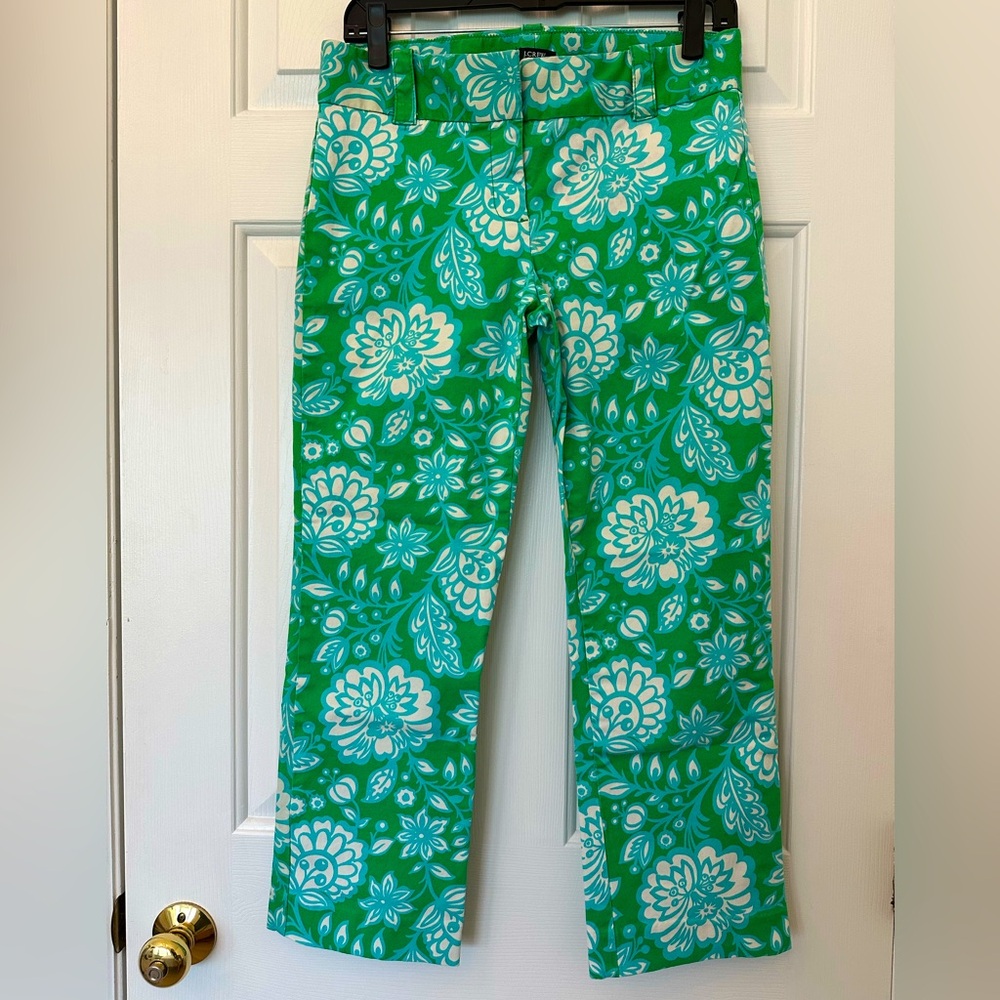 J. Crew Floral Cropped Pants - Size 2 (City Fit)